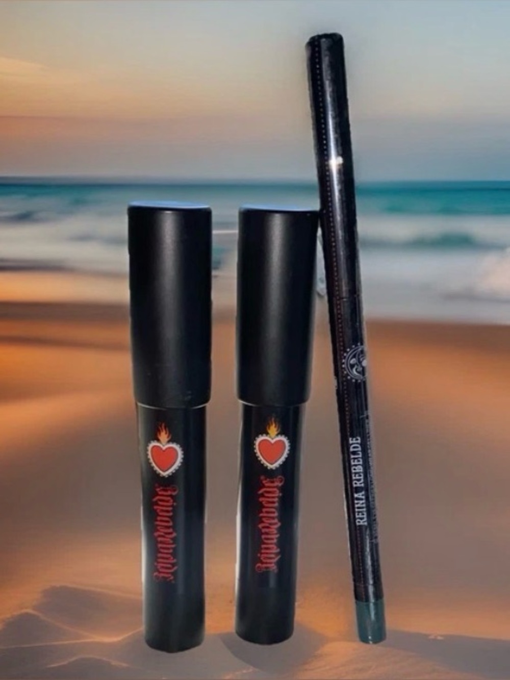 Reina Rebelde 3pc Vegan Makeup Set LA JEFA + XICANA Lipsticks & SALVAJE Eyeliner
